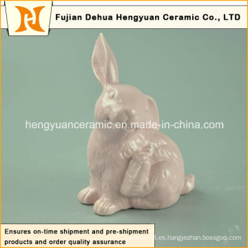 Figurillas de cerámica de conejo de Pascua para ornamento pequeño